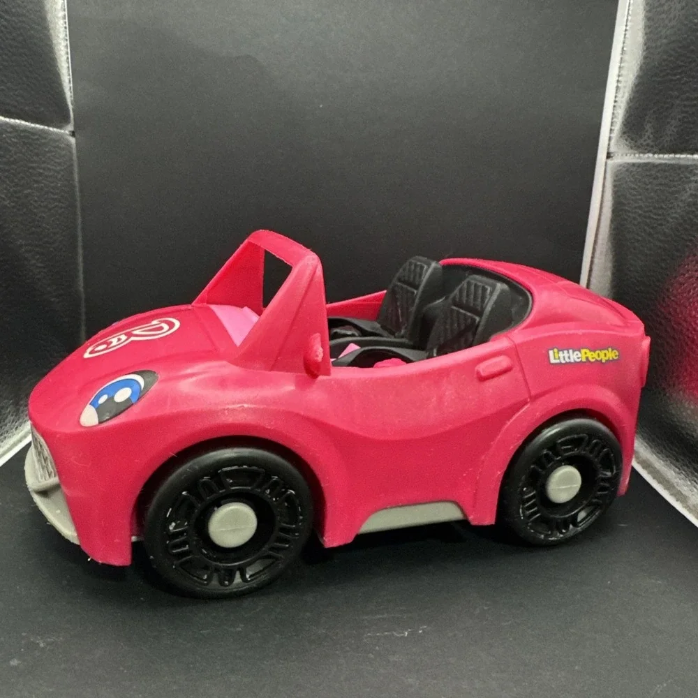 Fisher Price Little People Barbie Pink Convertible Cruiser Car Music & Sounds